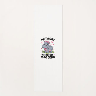 Tapete De Yoga Só uma garota que ama Moo Deng Cute Baby Hippo Tan