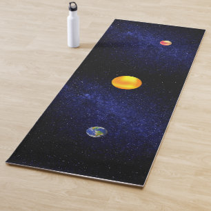 Tapete De Yoga Sol e Planeta Terra na Galáxia da Via Láctea