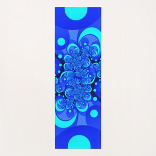 Tapete De Yoga Sombras da Arte Fractal Abstrato Moderna Azul