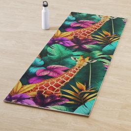 Tapete De Yoga Sonho de Girafa na Selva Padrão de Superfície Sem 