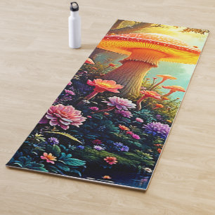Tapete De Yoga Sonho Encantado de Floresta de Mushroom