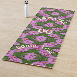Tapete De Yoga Sonhos vêm verdadeiros flores do Cosmos, inspiraçã