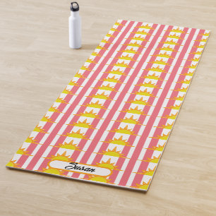 Tapete De Yoga Sopro Amarelo Laranja em faixas Rosa