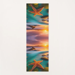 Tapete De Yoga Starfish na praia no Dawn