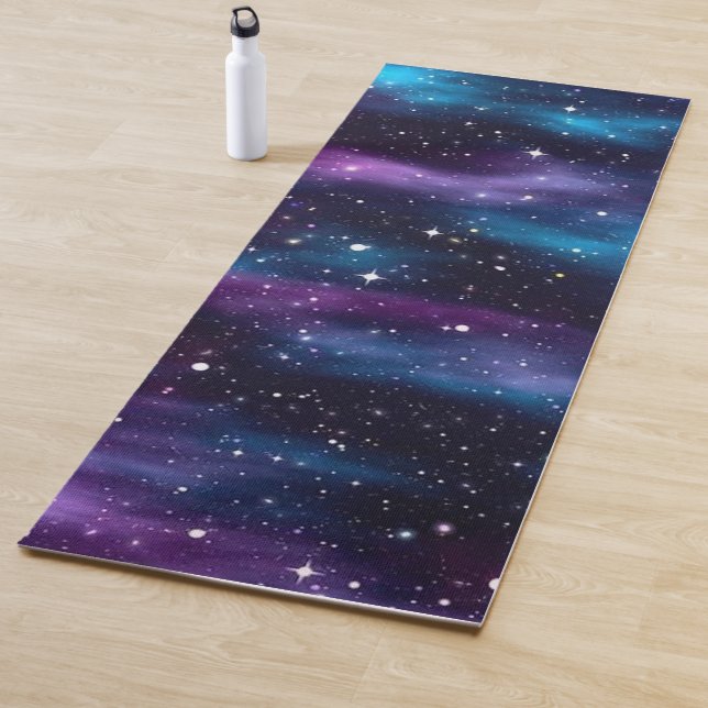 Tapete De Yoga Starry Sky Galaxy Roxo e Azul (In Situ)