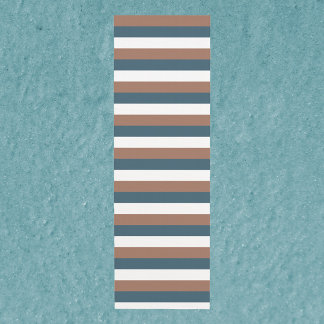 Tapete De Yoga Stripe Padrão de Teal Marrom Branco