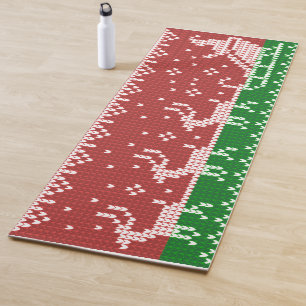 Tapete De Yoga Suéter nojento, trenó e renas do Papai Noel
