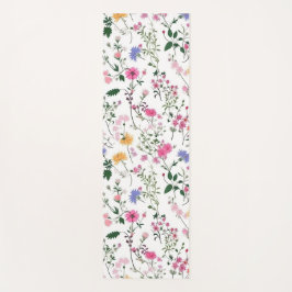 Tapete De Yoga Summer Wildflowers on White