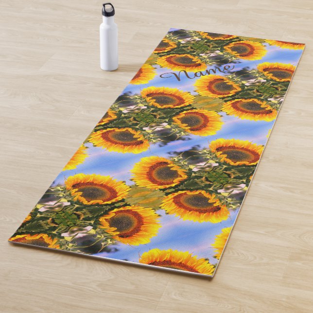 Tapete De Yoga Sunflower In Sunshine Abstrato Art Personalizado (In Situ)