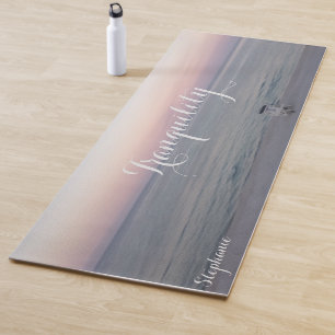 Tapete De Yoga Sunrise no Oceano de Praia Personalizada