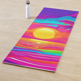 Tapete De Yoga Sunset Azul e Laranja