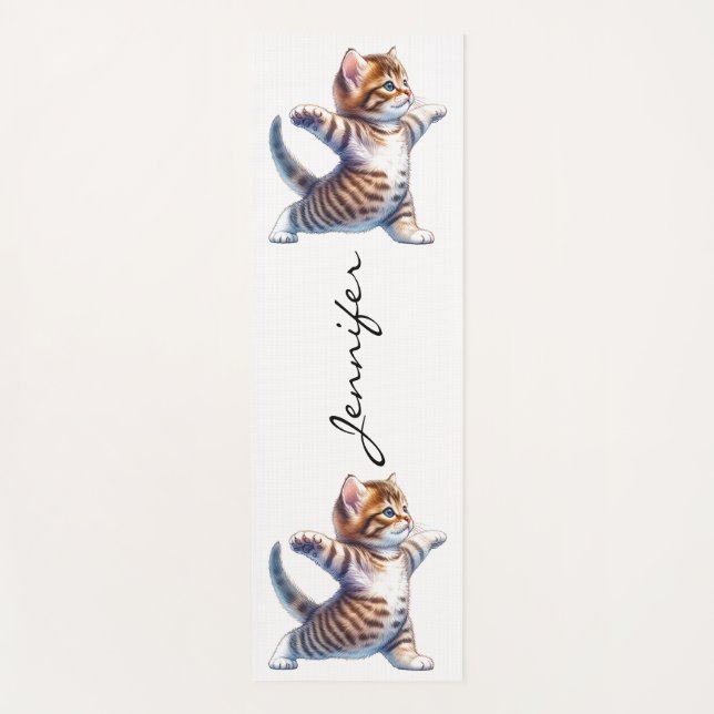 Tapete De Yoga Super Bonito Tabby Cat Yoga Mat (Frente)