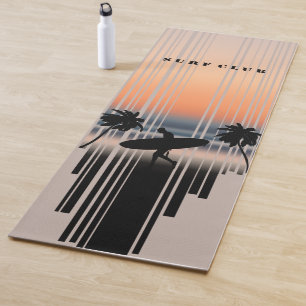 Tapete De Yoga Surfer Entrando Na Praia Ao Sunset Vida Surf