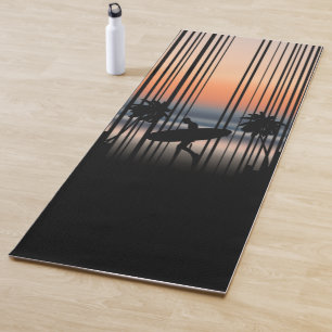 Tapete De Yoga Surfer Entrando Na Praia Ao Sunset Vida Surf