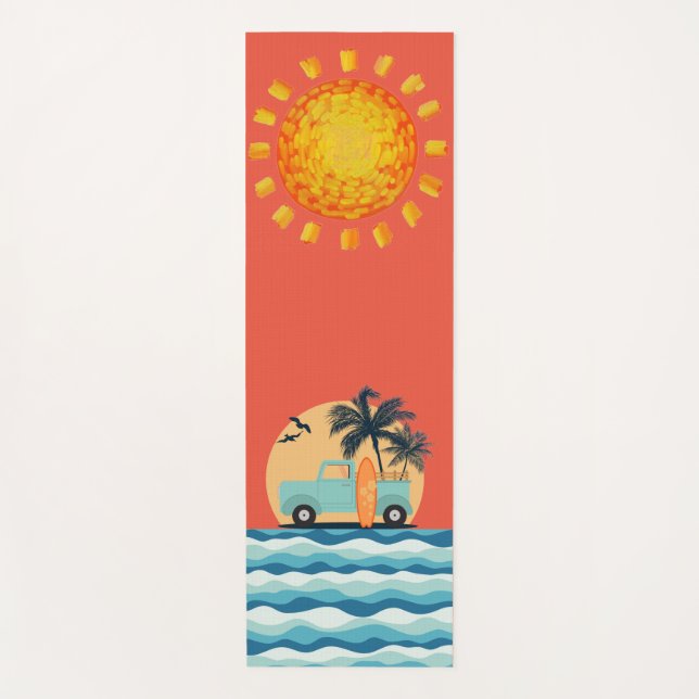 Tapete De Yoga Surfing Retro Yoga Mat (Frente)