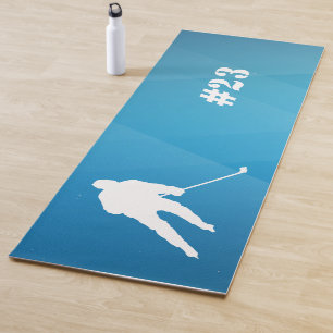 Tapete De Yoga Tabuleiro de Hóquei no Gelo Azul e Branco