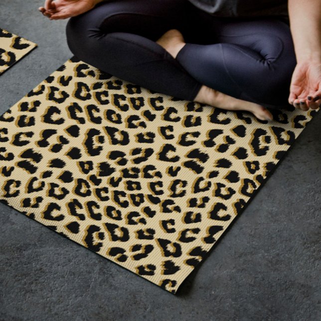 Tapete De Yoga Tan Leopard Print (Criador carregado)