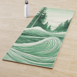 Tapete De Yoga Tapis de Yoga Fluxo Floresta Aquarela Abstrata da