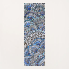 Tapete De Yoga Tapis de yoga motif mandala bleu