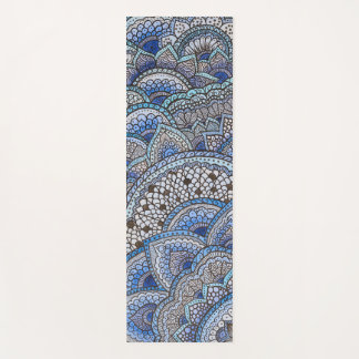 Tapete De Yoga Tapis de yoga motif mandala bleu