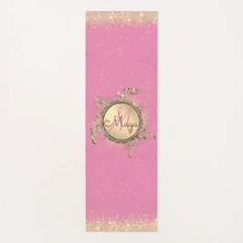 Tapete De Yoga Tartaruga Monograma Stars em Yoga Mat Rosa