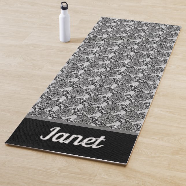 Tapete De Yoga Tartaruga Monogramas Mandala (In Situ)