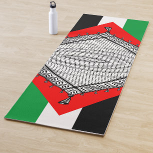 Tapete De Yoga Tecido Tradicional do Keffiyeh Scarf Palestino