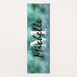Tapete De Yoga Tendy Green Glitter Monogramas