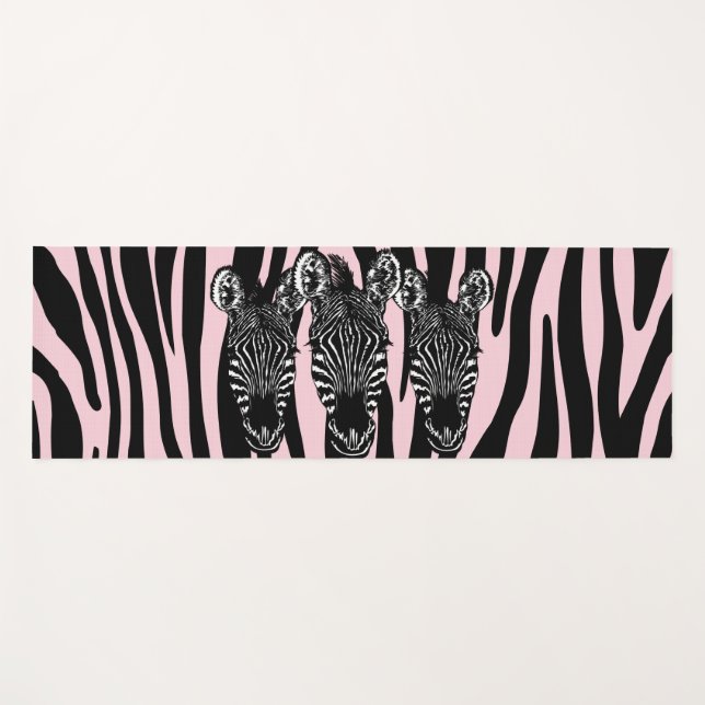 Tapete De Yoga Tendy Pink Zebra Herodes em Zebra (Frente (Horizontal))