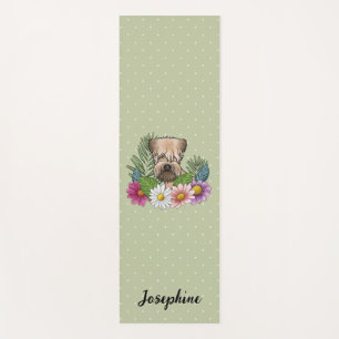 Tapete De Yoga Terrier Wheaten de Capa Macia Flores Coloridas Ver