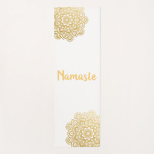 Tapete De Yoga Teste padrão Dourado Namaste da mandala de Mehend