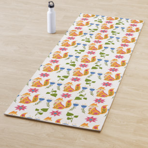 Tapete De Yoga Teste padrão floral Foxy Pastel bonito