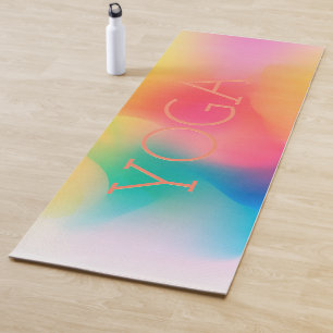 Tapete De Yoga Texto personalizado de fundo abstrato colorido