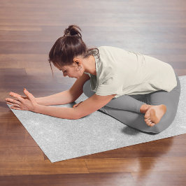 Tapete De Yoga Textura Brilhante Branca de Têxtil