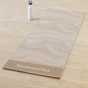 Tapete De Yoga Textura de Arenito com Seixos Wabi-Sabi Neutro