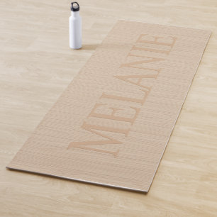 Tapete De Yoga Textura loira de madeira