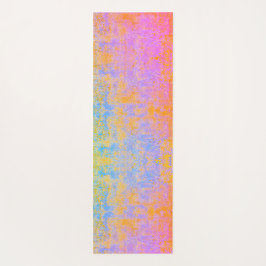 Tapete De Yoga textura pintada em cores de pôr do sol
