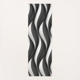 Tapete De Yoga Three Dimensional Black and White Wave Pattern