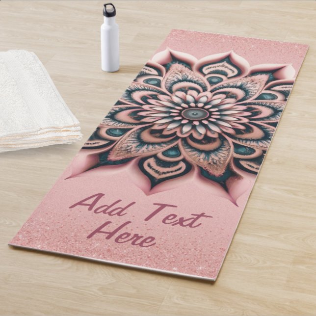 Tapete De Yoga Tic Personalizado com Glitter Elegante Dourado Gli (Chic Customized Rose Gold  Glitter Elegant Mandala Yoga Mat, Add  Personalized Text / Name)