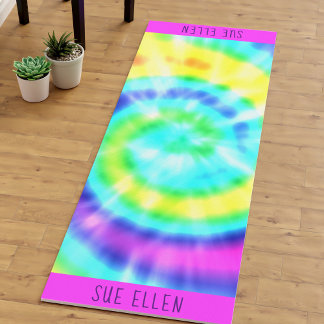 Tapete De Yoga Tie Dye Colorful Rainbow Swirl Yoga Mat