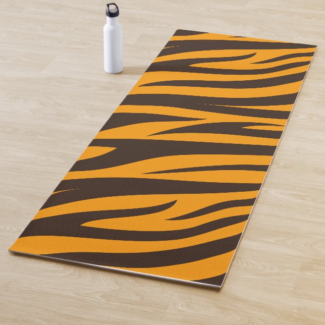 Tapete De Yoga Tiger Stripe Black Orange Wild (In Situ)