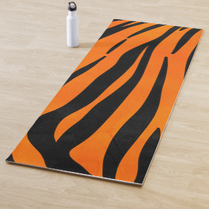 Tapete De Yoga Tigre Preto Laranja Selvagem Espalha Impressão Ani