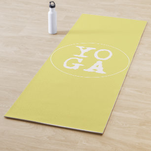 Tapete De Yoga Tipografia do divertimento da IOGA   - amarelo