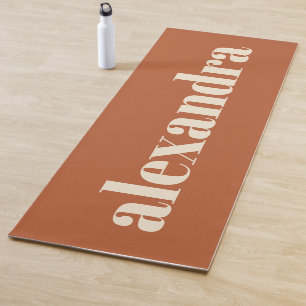 Tapete De Yoga Tipografia Moderna Nome Personalizado Rust