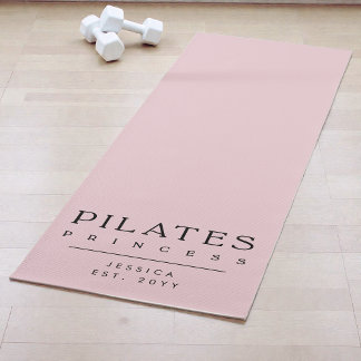 Tapete De Yoga Tipografia Simples Princesa do Pilates Rosa Person