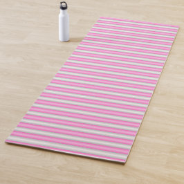 Tapete De Yoga Tiras Rosa Neon Modernas com Efeito 3D