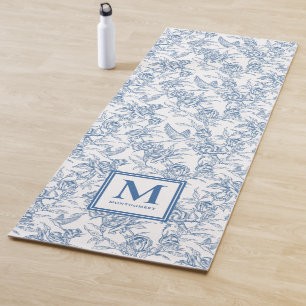 Tapete De Yoga Toalete Azul Francês Nome Personalizado