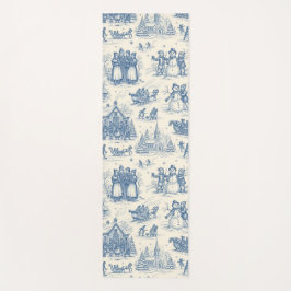 Tapete De Yoga Toile de Chinoiserie Azul de Inverno