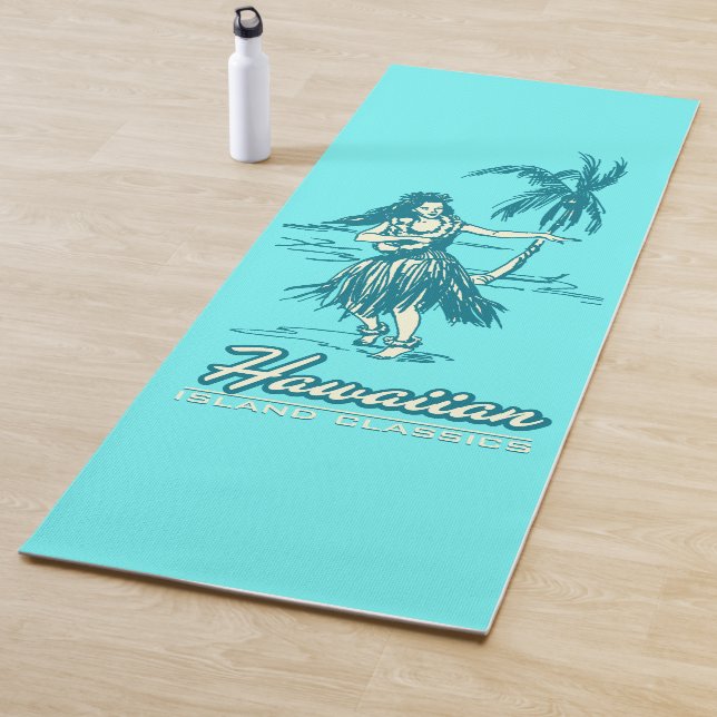 Tapete De Yoga Tradewinds Hula Girl reverte para o Havaí Hibiscus (In Situ)