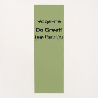 Tapete De Yoga Treino de Citação Inspiradora Verde Sage Personali